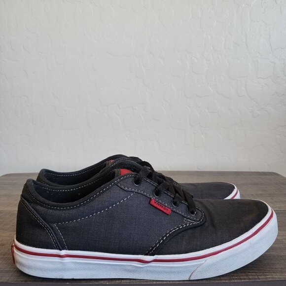 Vans Atwood Textile Classic Skate Shoe Sneaker Low Top Black Chili Size Youth 6 - Picture 1 of 10